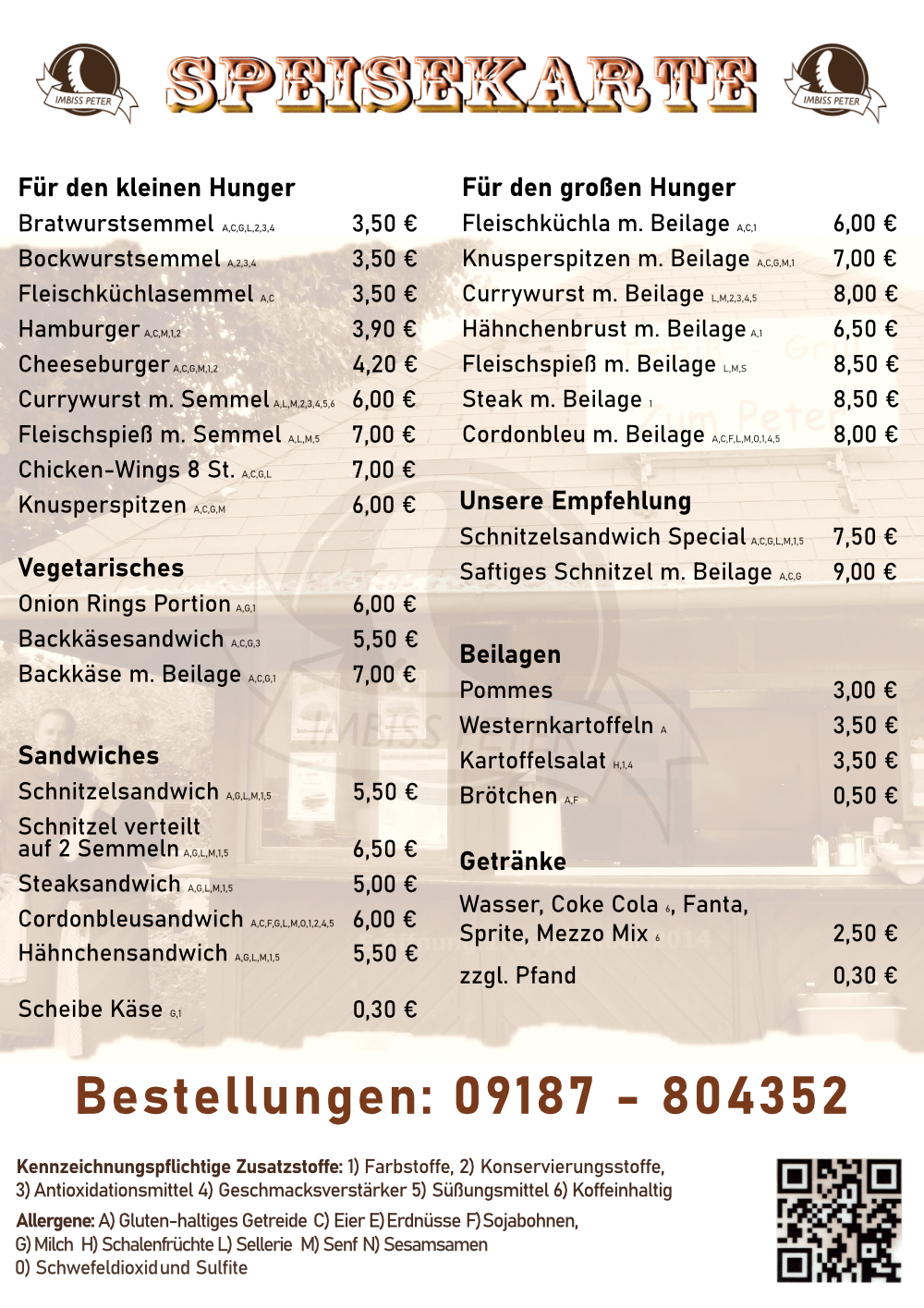 Speisekarte